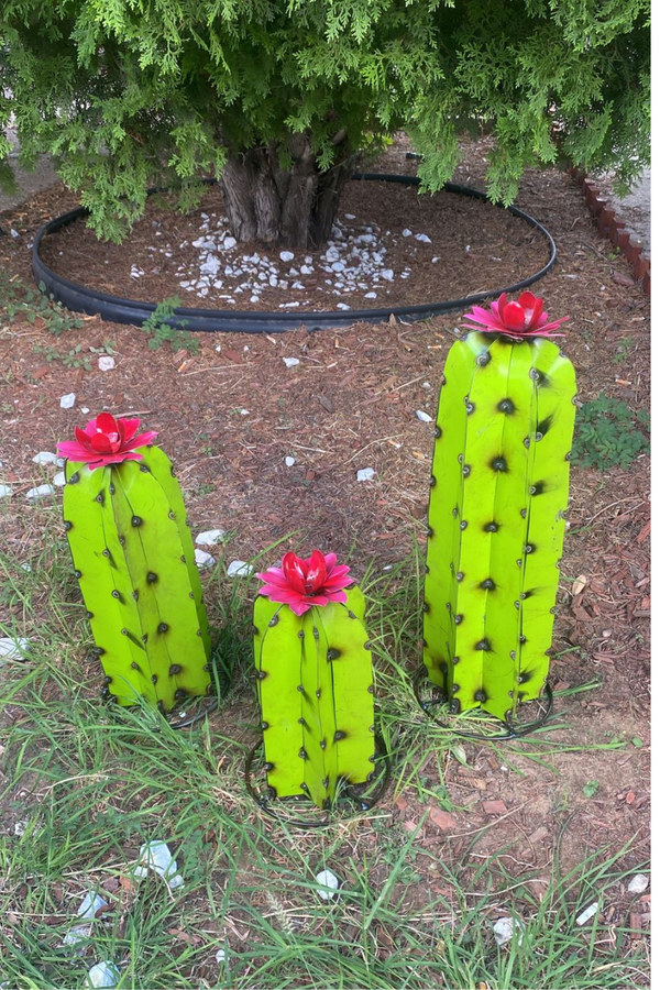 Handmade Metal Cactus, Metal Yard Art, Cactus Tronco, Outdoor Decor Best for Gift Ideas