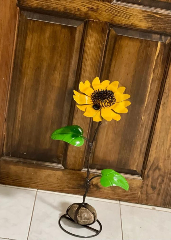 Sunflower Garden Stake, Decorative Flower Yard Stake, Sunflower Decor Metal Yard Art