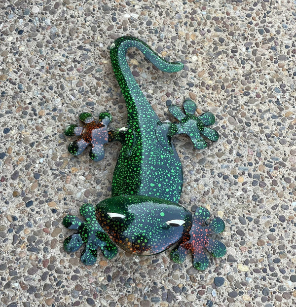 Green Gecko Metal Art  Fence art- Father's Day Gift- Gift for Dad